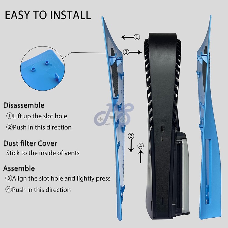 ps5 standard faceplate with cooling vent blue