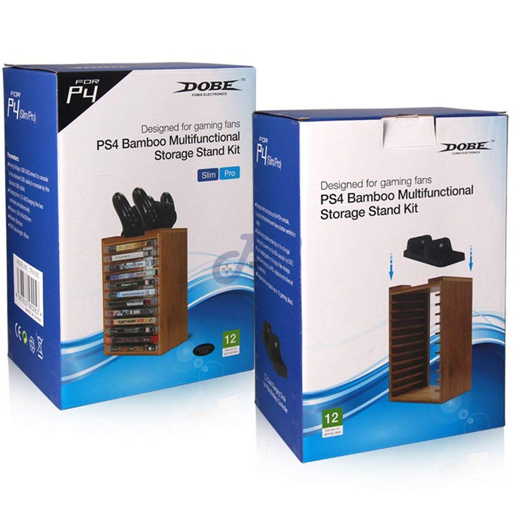 dobe bamboo multifunctional storage stand kit ps4