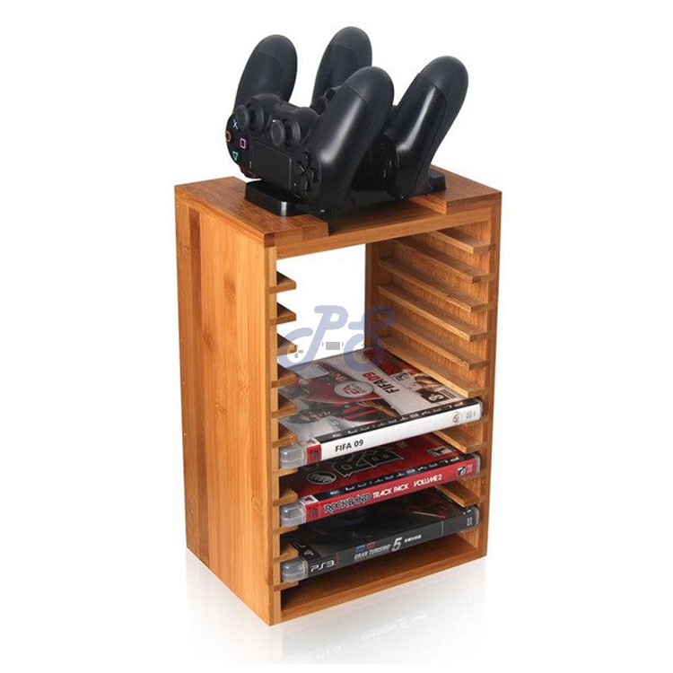 dobe bamboo multifunctional storage stand kit ps4