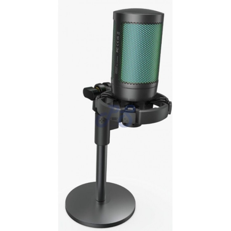 porodo pdx519 rgb condenser microphone black