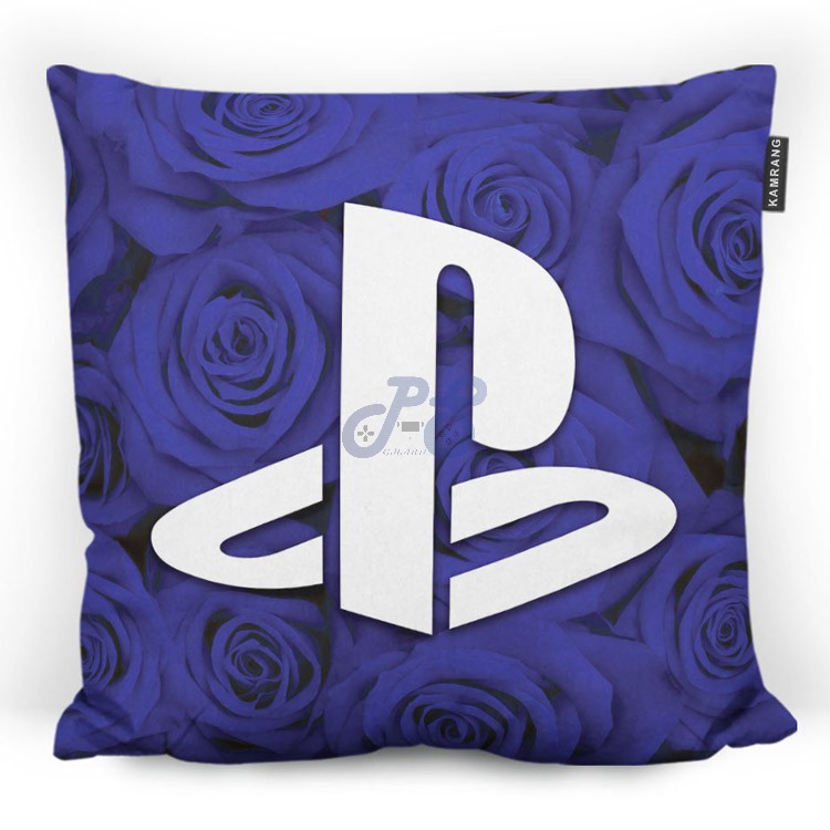 Pillow Playstation Logo Blue Rose