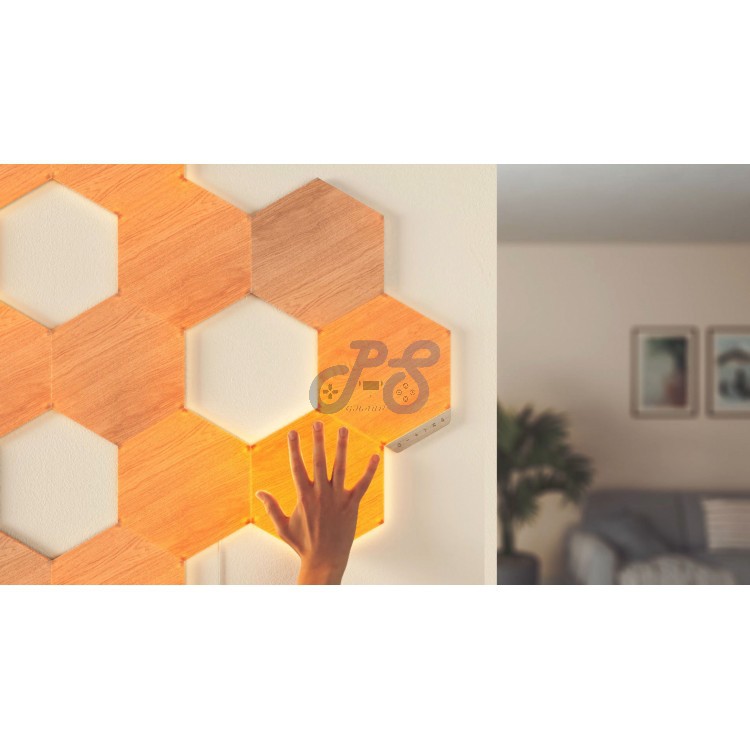 nanoleaf elements smarter kit wood look 7pk
