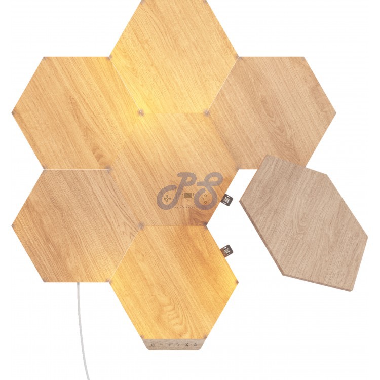 nanoleaf elements smarter kit wood look 7pk