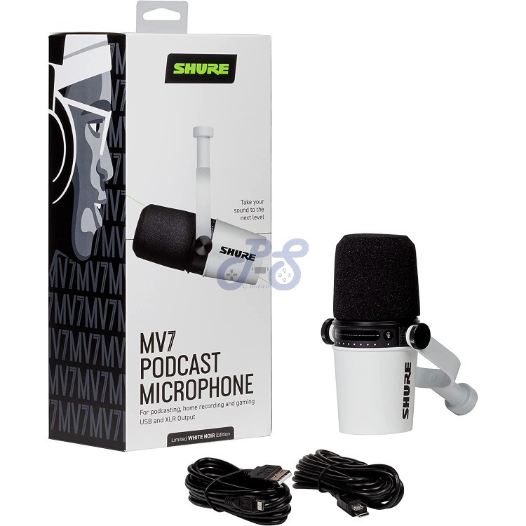 shure mv7 microphone white noir